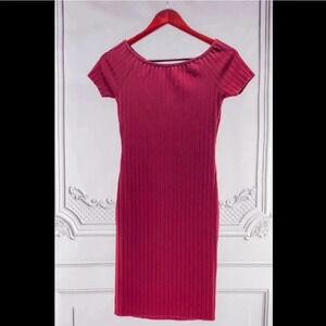 Popular Basics Burgundy Sweater Dress